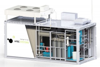 Elektrolyseur mit Steuerungsanlage im Seecontainer. (Quelle: H-TEC SYSTEMS GmbH)
